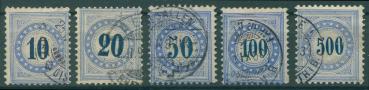 SCHWEIZ_1882_PORTOMARKEN_Nr_10_14_gestempelt_Bild1