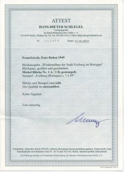 Preview: FRZ.ZONE_BADEN_1949_Block_1A/B_gestempelt_Bild2