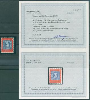 BUND_1949_PLATTENFEHLER_Nr_114_IV_postfrisch_Bild1