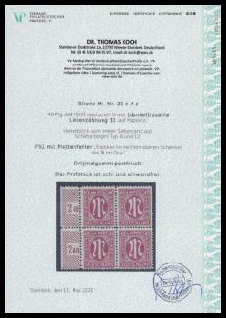 Preview: BIZONE_1945_PLATTENFEHLER_Nr_30cAz_F52_postfrisch_Bild2