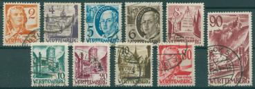 FRZ.ZONE_WUERTTEMBERG_1948_Nr_28_37_gestempelt_Bild1