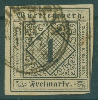 WUeeRTTEMBERG_1851_Nr_1_gestempelt_Bild1