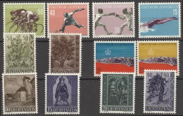 LIECHTENSTEIN_Lot_aus_1958__postfrisch_Bild1