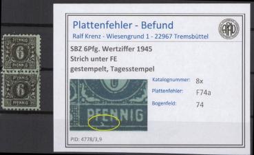 SBZ_1945_PLATTENFEHLER_Nr_8x_F74a_gestempelt_Bild1