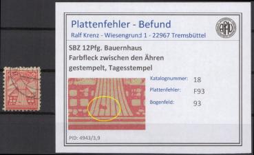 SBZ_1945_PLATTENFEHLER_Nr_18_F93_gestempelt_Bild1