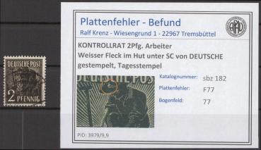 SBZ_1945_PLATTENFEHLER_Nr_182_F77_gestempelt_Bild1