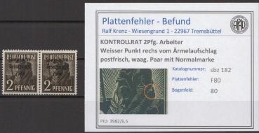 SBZ_1945_PLATTENFEHLER_Nr_182_F80_postfrisch_Bild1