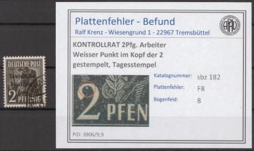 SBZ_1945_PLATTENFEHLER_Nr_182_F8_gestempelt_Bild1