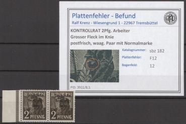 SBZ_1945_PLATTENFEHLER_Nr_182_F12_postfrisch_Bild1