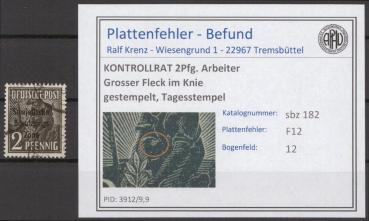 SBZ_1945_PLATTENFEHLER_Nr_182_F12_gestempelt_Bild1