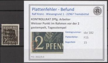 SBZ_1945_PLATTENFEHLER_Nr_182_F15_gestempelt_Bild1