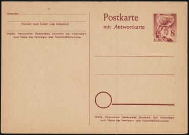 FRZ._ZONE_BADEN_1949_Ganzsache_P4_postfrisch_Bild1