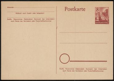 FRZ._ZONE_R._PFALZ_1949_Ganzsache_P1_postfrisch_Bild1