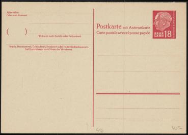 SAARLAND_1957_Ganzsache_P46_postfrisch_Bild1