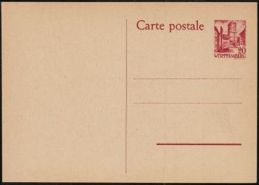 FRZ._ZONE_WUeeRTTEMBERG_1949_Ganzsache_P3_postfrisch_Bild1