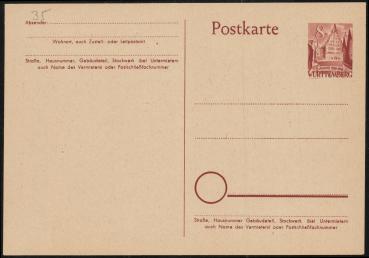 FRZ._ZONE_WUeeRTTEMBERG_1949_Ganzsache_P1_postfrisch_Bild1