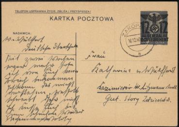GENERALGOUVERNEMENT_1940_Ganzsache_P3II_gestempelt_Bild1
