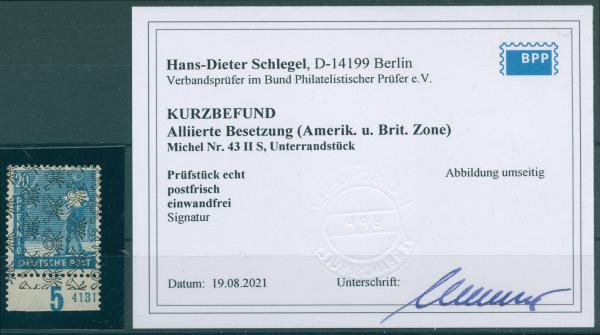 BIZONE_1948_Nr_43II_S_postfrisch_Bild1