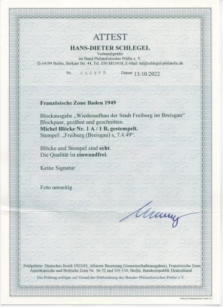 FRZ.ZONE_BADEN_1949_Block_1A/B_gestempelt_Bild2