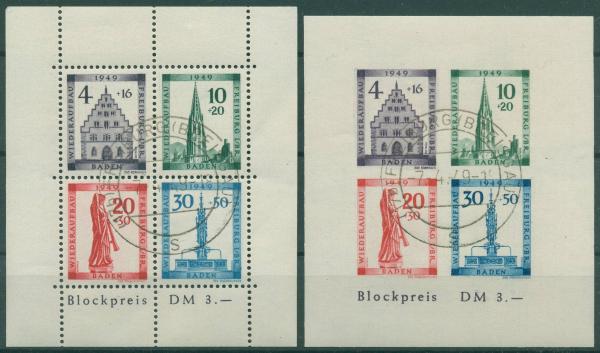 FRZ.ZONE_BADEN_1949_Block_1A/B_gestempelt_Bild1