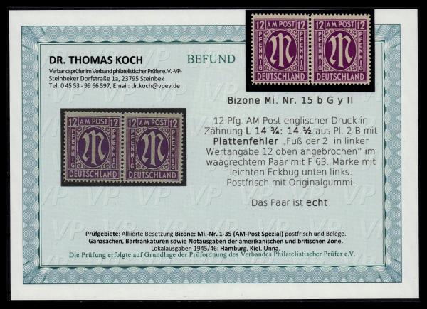 BIZONE_1945_Nr_15bGy_II_postfrisch_Bild1