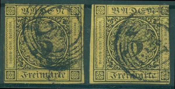 BADEN_1851_Nr_2a+b_gestempelt_Bild1