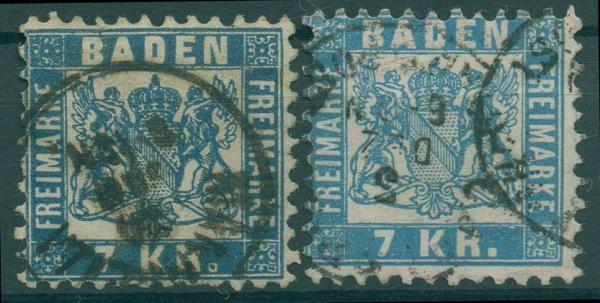 BADEN_1868_Nr_25a+b_gestempelt_Bild1