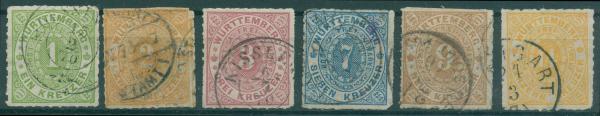 WUeeRTTEMBERG_1869_Nr_36_41_gestempelt_Bild1