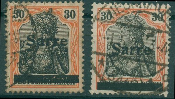 SAARGEBIET_1920_Nr_10x+y_gestempelt_Bild1