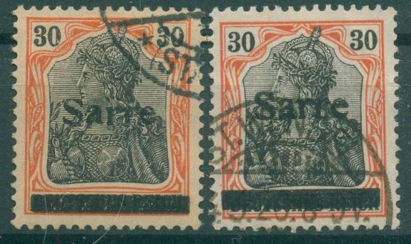 SAARGEBIET_1920_Nr_10x+y_gestempelt_Bild1