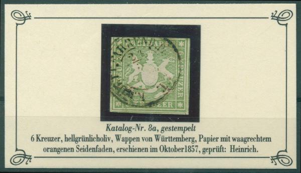 WUeeRTTEMBERG_1857_Nr_8a_gestempelt_Bild1
