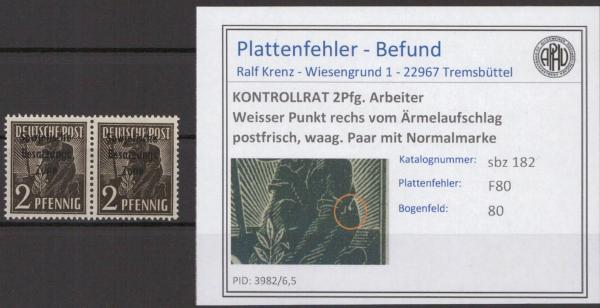 SBZ_1945_PLATTENFEHLER_Nr_182_F80_postfrisch_Bild1