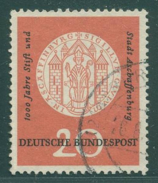 BUND_1957_PLATTENFEHLER_Nr_255_VI_gestempelt_Bild1