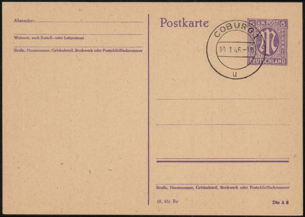 BIZONE_1945_Ganzsache_P903_/04_gestempelt_Bild1