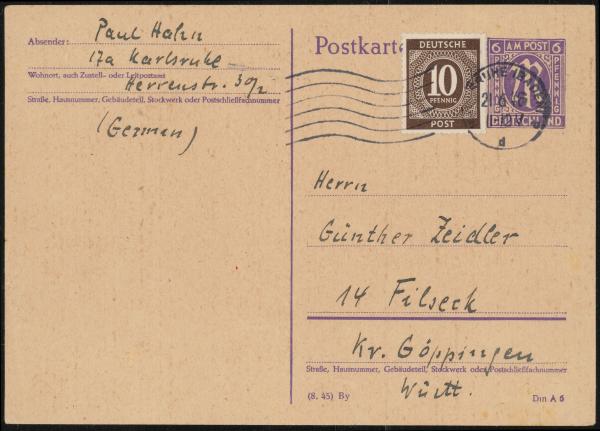 BIZONE_1945_Ganzsache_P903_/04_gestempelt_Bild1