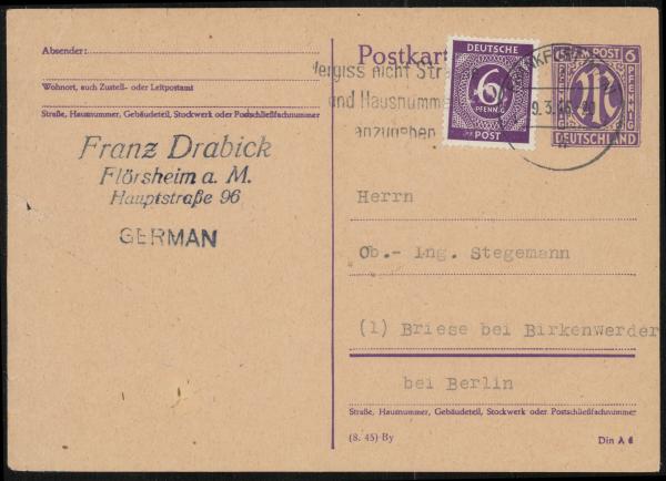 BIZONE_1945_Ganzsache_P903_/03_gestempelt_Bild1