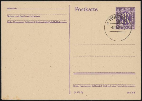 BIZONE_1945_Ganzsache_P903_/03_gestempelt_Bild1