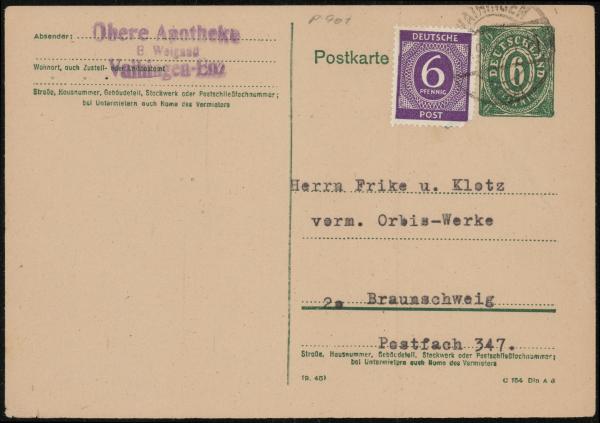 BIZONE_1945_Ganzsache_P901a_gestempelt_Bild1