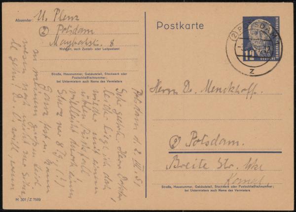 DDR_1950_Ganzsache_P48_/01_gestempelt_Bild1