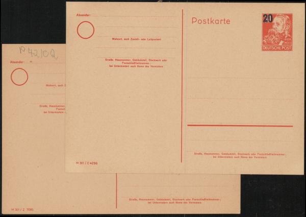 DDR_1951_Ganzsache_P42_/01+02_postfrisch_Bild1