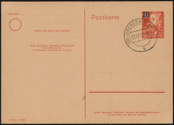 DDR_1951_Ganzsache_P42_/02_gestempelt_Bild1