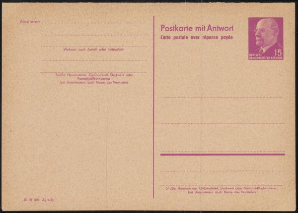 DDR_1961_Ganzsache_P74_postfrisch_Bild1