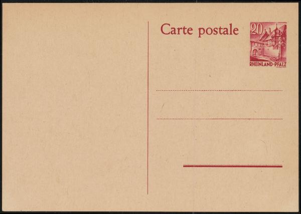 FRZ._ZONE_R._PFALZ_1949_Ganzsache_P3_postfrisch_Bild1