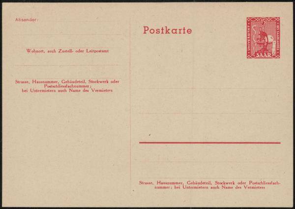 SAARLAND_1948_Ganzsache_P34I_postfrisch_Bild1