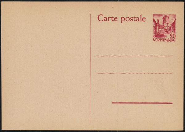 FRZ._ZONE_WUeeRTTEMBERG_1949_Ganzsache_P3_postfrisch_Bild1