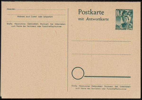 FRZ._ZONE_R._PFALZ_1949_Ganzsache_P5_postfrisch_Bild1