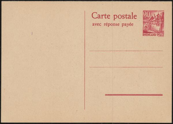 FRZ._ZONE_R._PFALZ_1949_Ganzsache_P6_postfrisch_Bild1