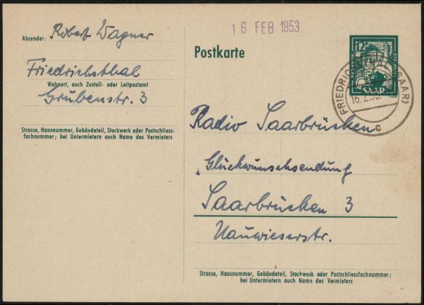 SAARLAND_1948_Ganzsache_P33_gestempelt_Bild1
