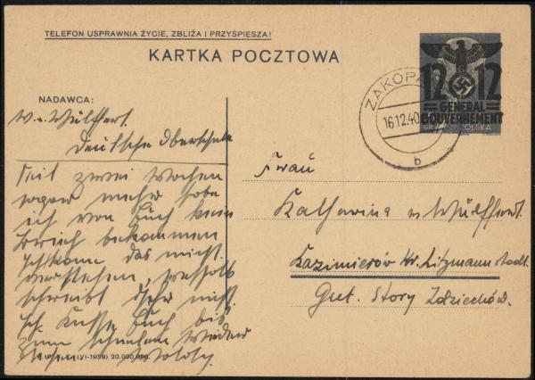 GENERALGOUVERNEMENT_1940_Ganzsache_P3II_gestempelt_Bild1